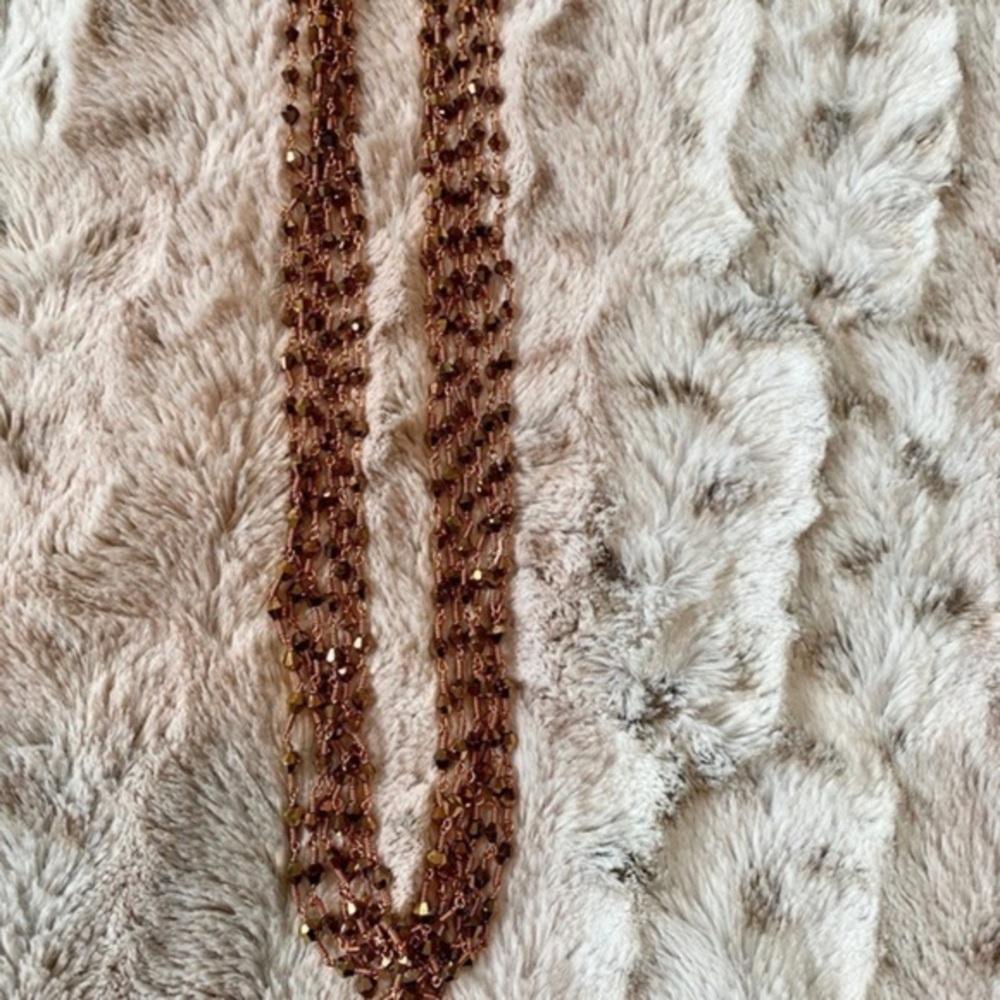 2/$15! Beautiful! Jeweled Layered Chestnut Brown Beads Fashion Jewelry Necklace
